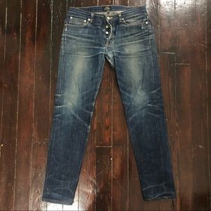 Apc distressed faded denim skinny jeans size 31